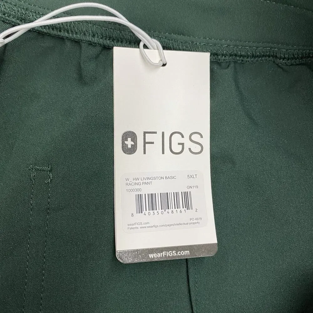 Figs Tech Collection Scrub Pants Womens Livingston High Waisted Racing Green NWT - Picture 2 of 16